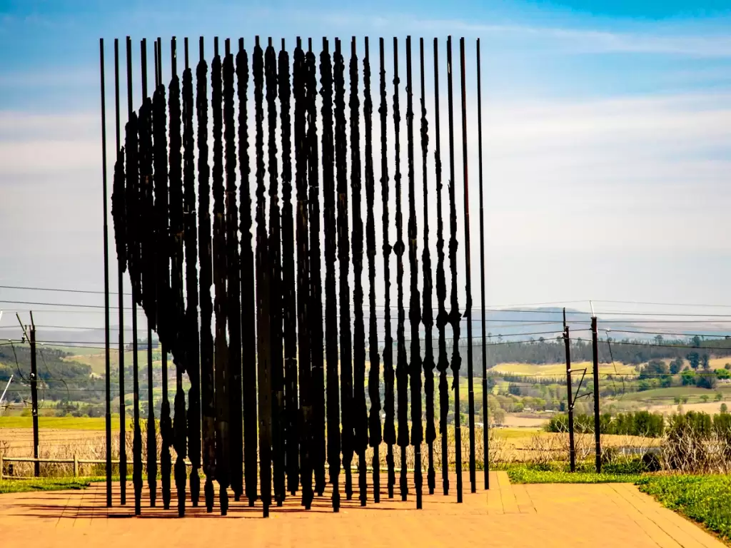 Metal Sculpture at the Nelson Mandela Capture Site in Howick, Kwazulu Natal, South Africa.