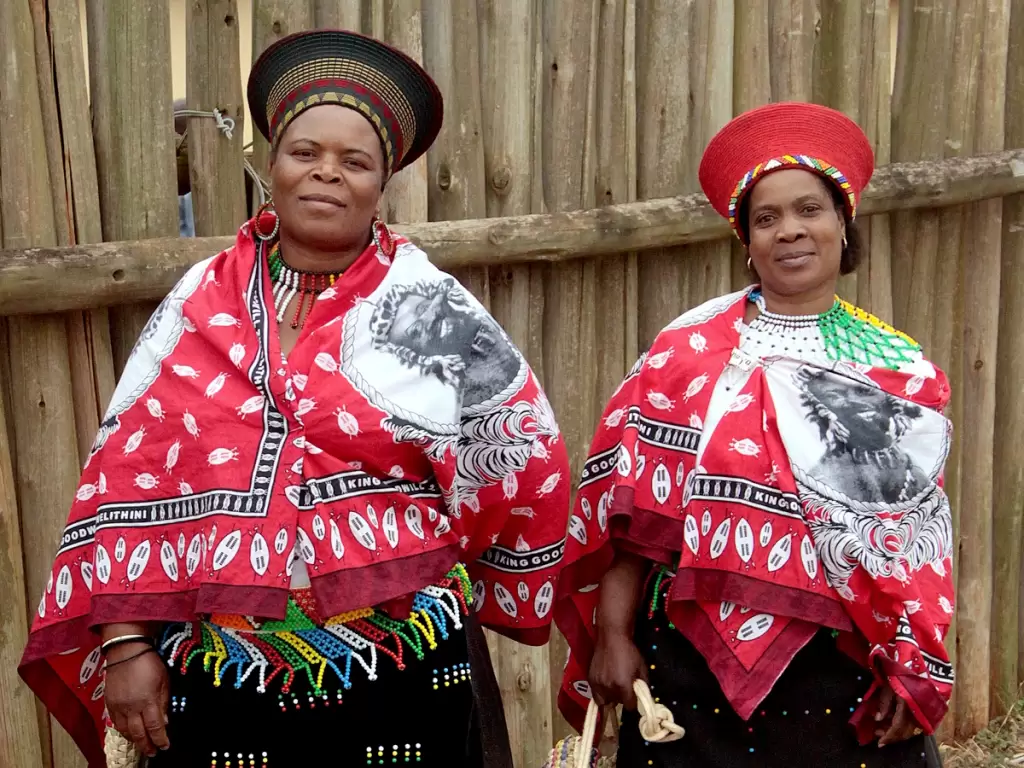 Zulu tribe in traditional attire, representing the famous African tribe of South Africa.